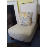 VICTORIAN UPHOLSTERED LADY'S CHAIR