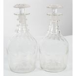 PAIR OF EARLY 19TH-CENTURY GLASS DECANTERS