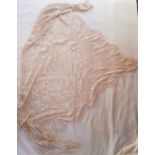 ANTIQUE MALTESE LACE SHAWL