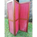 NINETEENTH-CENTURY MAHOGANY THREE FOLD DRAUGHT SCREEN