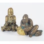 TWO CHINESE BRASS FIGURES