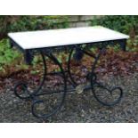 19TH-CENTURY WROUGHT IRON PATIO TABLE