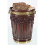 LARGE BRASS BOUND PEAT BUCKET