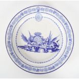 WORCESTER PORCELAIN BLUE AND WHITE PLATE