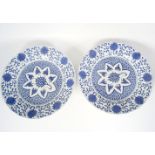 PAIR OF CHINESE BLUE AND WHITE PLATES