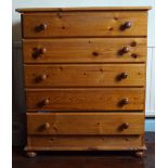 PINE CHEST OF 5 DRAWERS
