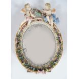 19TH-CENTURY SITZENDORF PORCELAIN VANITY MIRROR