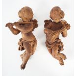 PAIR OF 19TH-CENTURY CARVED WOOD CHERUBS