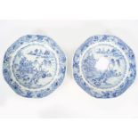 PAIR OF 18TH-CENTURY BLUE AND WHITE PLATES