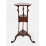 GEORGIAN MAHOGANY AND INLAID PLANT STAND