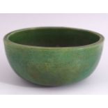 EARLY 20TH-CENTURY GREEN POTTERY BOWL