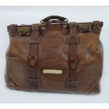 LARGE LEATHER GLADSTONE BAG