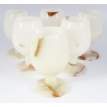 SET OF 6 ALABASTER WINE GOBLETS