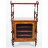 VICTORIAN BURR AND INLAID MUSIC CABINET