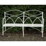 REGENCY PERIOD WROUGHT IRON GARDEN BENCH