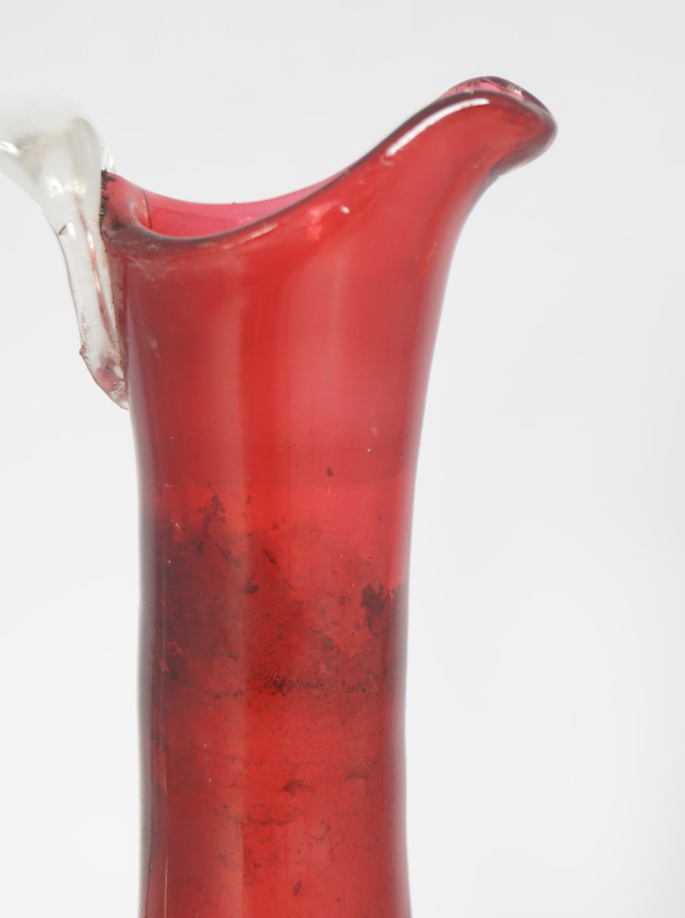 19TH-CENTURY CRANBERRY GLASS WINE EWER - Image 2 of 2
