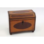 GEORGE III SATINWOOD TEA CADDY