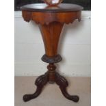 VICTORIAN WALNUT AND MARQUETRY WORK TABLE