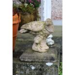 PAIR OF SANDSTONE GARDEN SCULPTURES