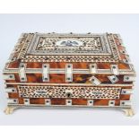 ANGLO-INDIAN TORTOISESHELL & IVORY BOX