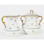 LIMOGES PORCELAIN CREAM JUG AND SUGAR BOWL