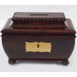 WILLIAM IV ROSEWOOD MONEY BOX