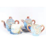 JAPANESE PAINTED AND PARCEL GILT TEA SET