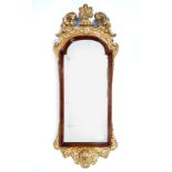 19TH-CENTURY WALNUT AND PARCEL GILT PIER MIRROR