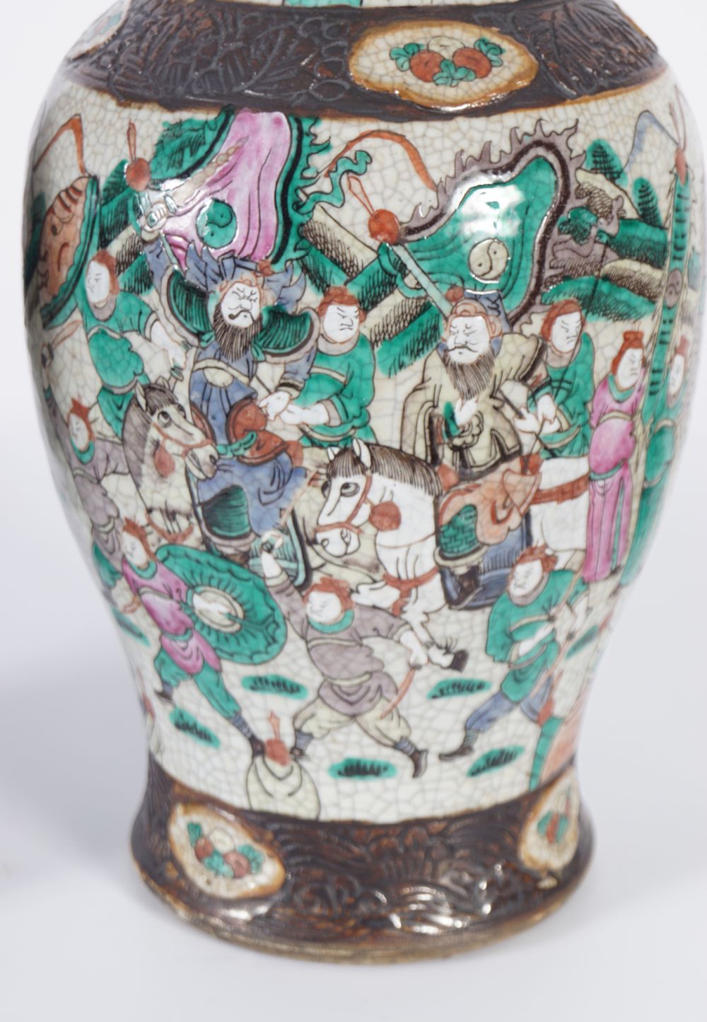 PAIR OF19TH-CENTURY CHINESE CRACKLEGLAZE VASES - Image 3 of 5