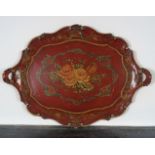 19TH-CENTURY VENETIAN PAINTED WOOD TRAY