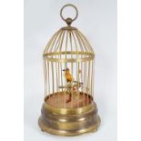 French gilt brass bird cage automaton