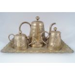 BURMESE SILVER PLATED TEA SET