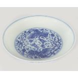 CHINESE QING BLUE AND WHITE DISH