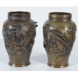 PAIR OF 19TH-CENTURY JAPANESE BRONZE VASES