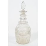 GEORGE III CORK GLASS DECANTER AND STOPPER