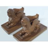 PAIR OF REGENCY PERIOD BRONZE SPHINX