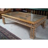 LARGE DESIGNER CHIPPENDALE COFFEE TABLE