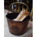 19TH-CENTURY BRASS AND COPPER COAL BUCKET