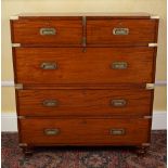 19TH-CENTURY MAHOGANY CAMPAIGN CHEST