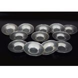 SET OF 12 STERLING SILVER BUTTER DISHES