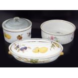 4 ASSORTED FRENCH PORCELAIN CASSEROLE DISHES