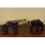 PAIR OF 19TH-CENTURY MODEL BRASS CANONS