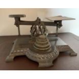 19TH-CENTURY BRASS POSTAL SCALES