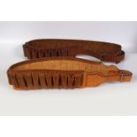 TWO LEATHER CARTRIDGE BELTS