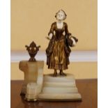 ART NOUVEAU GILT BRONZE AND IVORY FIGURE