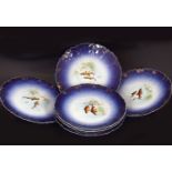 SET OF 6 LIMOGES PORCELAIN FISH PLATES