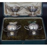 CASED SET OF 4 EDWARDIAN SALTS