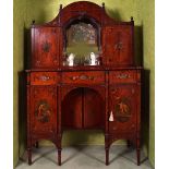 GEORGE III SATINWOOD AND PAINTED CABINET