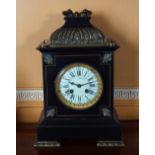 19TH-CENTURY BLACK MARBLE BRACKET CLOCK