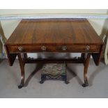 REGENCY ROSEWOOD AND BRASS INLAID SOFA TABLE
